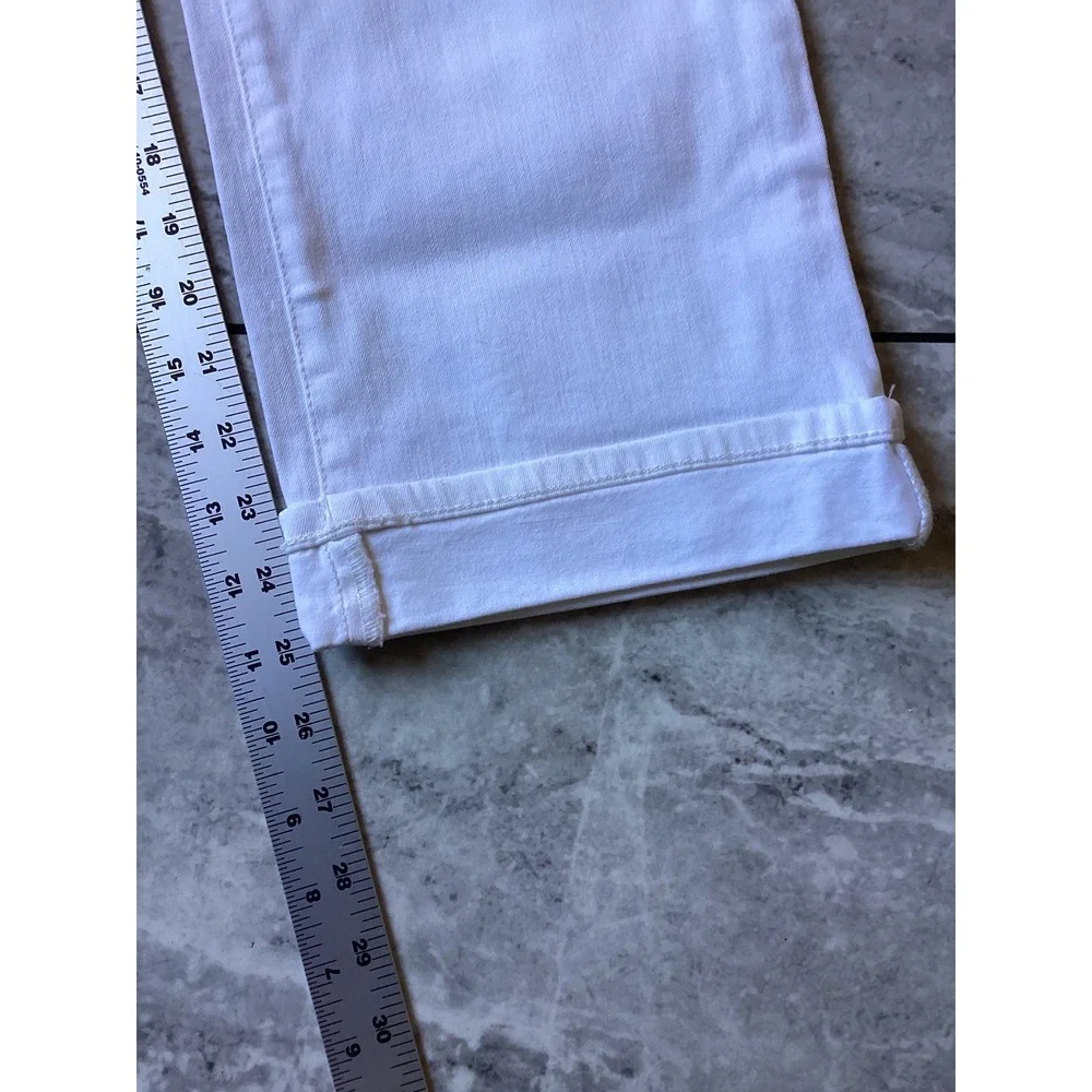 NYDJ Marilyn Straight Crop Jeans White Size 14 Stretch Denim Wide Cuff Pants - Picture 5 of 8